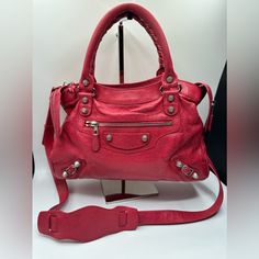 Pre Loved Balenciaga Agneau Giant 12 Silver Hardware Velo Rouge Cardinal, Comes With Twillies! Bags Balenciaga, Balenciaga Bag, Shoes Collection, Silver Hardware, Shoe Collection, Gold Hardware, Balenciaga, Bag Lady, Shoulder Bag