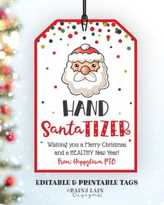 Hand Santa-tizer Christmas Gift Tag Hand Sanitizer Holiday Tag Healthy New Year Employee Appreciation Company Essential Worker Staff Teacher This is a listing for a file you can edit yourself online using your mobile device, laptop, or desktop computer. No special software or fonts are needed. Once edited, you can download and print at home or at your favorite print center. *DEMO* Demo this file: https://www.corjl.com/d/3C0B87 *HOW TO ORDER* Ordering is EASY as 1 - 2 - 3! Add this item to your cart. Complete payment and checkout process. Once your order is placed and payment clears, you will receive an automated email from Shopify with a link to download your instructions AND an automated email from Corjl with a link to edit your file. *WHAT YOU GET* You will receive One editable tag file Hand Sanitizer Gift Ideas Christmas, Christmas Staff Gift Ideas, Hand Sanitizer Gift Tag, Sanitizer Gift Ideas, Hand Sanitizer Gift Ideas, Staff Christmas Gift Ideas, Christmas Gifts For Staff, Holiday Teacher Appreciation, Hand Sanitizer Gift