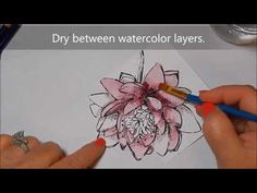 someone is drawing a flower with colored pencils