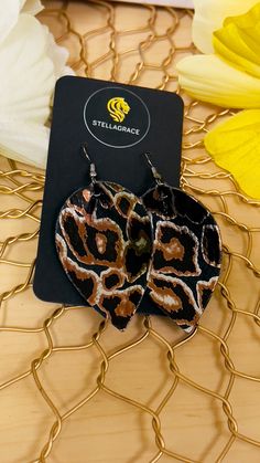 Leopard faux leather earrings Paw Print Faux Leather Earrings, Leopard Clay Earrings, Leopard Print Earrings, Adjustable Leopard Print Earrings For Gift, Leopard Faux Leather Earrings, Faux Leather Earrings, San Bernardino, Leather Earrings, Jewelry Earrings Studs