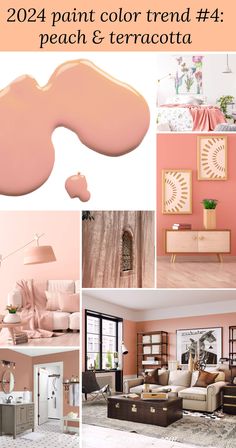 pink paint color trend 4 peach & terracotta in the living room and bedroom