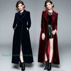 Womens Formal Vintage Velvet Long Parka Party Maxi Trench Coat   Color:Navy Blue,Wine Red Size: Material:       Payment 1. Payment must be made within 7 days of auction closing (Unpaid dispute will automatically open when item is not paid in 7 days). 2. PLEASE NOTE: SHIPPING&HANDING DOES NOT INCLUDE DUTIES, LOCATL TAXES OR ANY OTHER IMPORTATION FEES. 3. Please list your special requests (color, packages, value of declaration, etc.) in the EBAY NOTES SECTION when you make payment Shipping 1. We S Winter Runway, Long Outerwear, Fall Winter Coat, Trench Coat Dress, Long Overcoat, Velvet Maxi, Velvet Coat, Long Parka, Maxi Coat