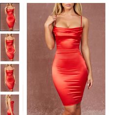 Luxurious And Soft To The Touch, Satin Midi Dress Features A Flattering Cowl Neck Design. Adjustable Spaghetti Straps Hidden Zipper Double-Layered Polyester Runs Small, Try Sizing Up If You’re Between Sizes Dress Is 112cm In Length Uk 14 Us 10 Red Elegant Mini Dress With Spaghetti Straps, Elegant Red Mini Dress With Spaghetti Straps, Elegant Red Bodycon Dress With Spaghetti Straps, Dress Soiree, Satin Corset Dress, Red Satin Dress, Strapless Evening Gowns, Oh Polly Dresses, Corset Midi Dress