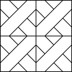 four squares that have been drawn in the same pattern, each with different diagonals