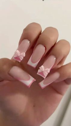 #naildesign #nails #nailsinspire Pink And White French, White French Tips, Hard Nails, Simple Acrylic Nails, Soft Nails