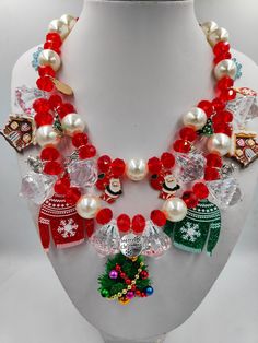 No Ulgy-christmassweater days anymore.... The new trend is the Ugly Christmas Necklace. This cute statemens necklace makes you the star of the Christmasparty! Novelty Christmas Jewelry For The Holidays, Novelty Christmas Holiday Jewelry, Christmas Holiday Novelty Jewelry, Red Novelty Jewelry For Christmas, Red Novelty Christmas Jewelry, Novelty Red Christmas Jewelry, Red Christmas Novelty Jewelry, Red Necklace For Holiday Party, Red Holiday Party Necklace