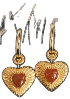 Gold Gemstone Heart Earrings, Gold Carnelian Dangle Earrings, Gold Carnelian Jewelry With Matching Earrings, Valentine's Day Gold Gemstone Earrings, Gold Gemstone Earrings For Valentine's Day, Gold Carnelian Gemstone Earrings, Gold Heart Earring, Agate Earrings, Red Agate