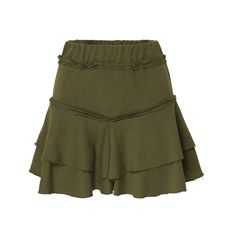 Skirt or pants? Both are integrated into one super cool piece in this garment. The Pants Skirt is made from khaki cotton, soft to the touch. The base has feminine ruffles and an elastic waistband. The skirt is made from 100% cottonDry clean/ Hand wash Cheap Khaki Mini Skirt, Green Skirts, Green Mini Skirt, Pants Skirt, Green Skirt, Ruffle Skirt, Clothing Ideas, Independent Designers Fashion, Khaki Green