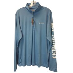 Columbia Men's Rapid Creek 1/4 Zip (Size Medium) 100% Polyester Machine Wash Color: Blue Features: Shirt Size: Mens Medium Condition: New With Tags New W/ Tags Blue Long Sleeve Shirt For Outdoor, Blue Half-zip Top For Spring, Blue Top For Spring Outdoor Events, Blue Spring Outdoor Top, Columbia Blue, 1/4 Zip, Columbia, Long Sleeve Tees, Color Blue