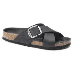 The Siena sandal gives you a new take on the classic two-strap design with crossover straps and an oversized elegant pin buckle. Oiled leather gives you a perfectly lived-in look designed to age beautifully with wear. This Semi-Exquisite style features a contoured footbed wrapped in luxuriously smooth leather for a premium touch you'll feel as soon as you step in. Contoured cork-latex footbed creates custom support with wear Oiled leather upper colors may vary Semi-Exquisite footbed lining wrapp Birkenstock Siena, Birkenstock Big Buckle, Paris Wardrobe, Less But Better, Haute Bohemian, Birkenstock Styles, Style Uniform, Black Birkenstock, J Style