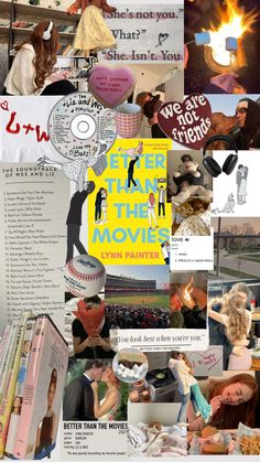 collage of various images with words and pictures on them, including an advertisement for the movie