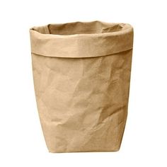 a paper bag is sitting in the shape of a flower pot on a white background