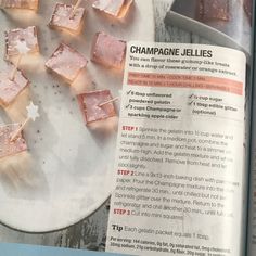 an article in the magazine about champagne jellies