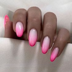 43 Captivating Almond Nail Designs to Brighten Your Season: Summer Radiance Pink Almond Nail Ideas, Short Pink Almond Nails, Summer Almond Nails, Pink Almond Nails, Almond Nail Ideas, Almond Nail Designs, Almond Acrylic Nails Designs, Accent Nail Designs, Neon Pink Nails