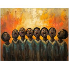 "Boys Choir" Black Boy Art, Gospel Art, Christian Art, Black Man Art, Black Boy Joy, Masculine Art, Black Art, African American Art Our heavier-weight, white, premium matte paper has a natural, smooth uncoated finish that feels luxurious to the touch. Features: Paper Finishing: Matte, smooth, non-reflective surface. Paper Weight: 200 gsm (80 lb), durable and long-lasting. Environmental Impact: FSC-certified or equivalent paper, supporting sustainable practices. Packaging: Shipped in robust, protective packaging. Printing & Shipping: Printed and shipped on demand with no minimums. Black Baby Art, Gospel Art, Masculine Art, African American Wall Art, Soulful Art, Noir Art, Black God, African Wall Art, African American Culture