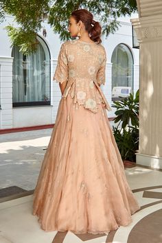 Buy Pink Organza Hand Embroidered Aari Round Peplum Top And Lehenga Set For Women by Osaa by Adarsh Online at Aza Fashions. Floor-length Organza Set With Intricate Embroidery, Festive Floral Embroidered Gown For Reception, Elegant Floral Embroidered Georgette Lehenga, Elegant Floor-length Choli With Floral Embroidery, Elegant Floral Embroidery Lehenga For Eid, Elegant Eid Lehenga With Floral Embroidery, Floral Embroidered Dress For Reception And Diwali, Wedding Organza Sets With Floral Embroidery, Wedding Sets With Floral Embroidery In Organza