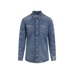 This Givenchy denim shirt merges timeless design with contemporary ease. Made from pure cotton, it includes a pointed collar, two chest pockets, and buttoned cuffs. The subtly faded fabric introduces a distinctive vintage element, perfect for casual occasions.

- Material: 100% cotton  
- Collar: Pointed  
- Pockets: Two chest pockets  
- Cuffs: Buttoned  
- Fabric: Slightly faded for a vintage look Givenchy Shirt, Blue Cotton Shirt, Givenchy Man, Casual Street Style, Logo Embroidery, Shirt Collar, Modern Man, Blue Shirt, Denim Shirt