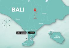 a map with the location of bali on it and other places to go in asia