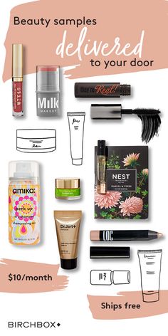 Join Birchbox for a personalized mix of 5 hair, makeup, skincare, and fragrance samples for $10/month. Diy Makeup Organizer, Fragrance Samples, Beauty Samples, Milk Makeup, I Love Makeup, Makeup Skincare, Beauty Box, Up Girl, Makeup Skin Care