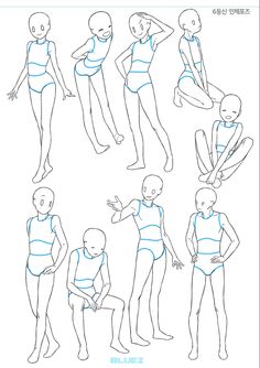 how to draw people in different poses and body shapes for the cartoon character's face