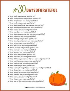 the 30 days of grateful pumpkin poem