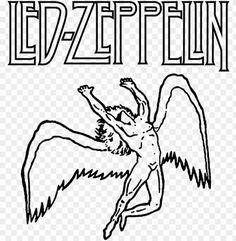 the led - zeppelin logo is shown in black and white