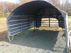 a metal fence with a cover over it