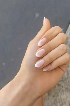 How to Get Classy and Elegant Nails - the gray details Natural Look French Tip Nails, Lady Nails Classy, Barely There French Nails, Almond French Tip Dip Nails, Wedding Ombré Nails, Bridal Nails Wedding Elegant White Pink, Delicate French Tip Nails, Wedding Day Nails For Bridesmaids, Almond Nails French Manicure