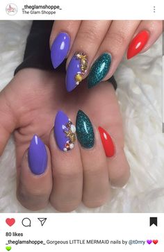 Little mermaid nails Little Mermaid Costume, Mermaid Costume, Nails Nails, Little Mermaid, The Little Mermaid, Mermaid