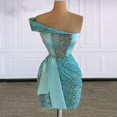 Evening Mini Dress For Prom, Mini Dress For Prom Evening, Fitted Light Blue Sequin Evening Dress, Glamorous Light Blue Evening Dress For Party, Light Blue Knee-length Dress For Banquet, Elegant Sequin Dress For Homecoming Gala, Wedding Party Season Sequin Mini Dress, Blue Knee-length Dress For Prom Season, Glamorous Light Blue Prom Dress