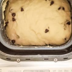 an uncooked loaf of chocolate chip bread