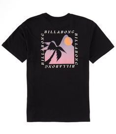 From Billabong&#x2C; this t-shirt features:Crew necklineShort sleevesPrinted single patch pocketScenic palm tree and sunset soft-hand screen print and repeating "Billabong" logo on the frontHeat-seal neck labelSide-seam flag labelCottonMachine wash/tumble dryImported. Culture Clothing, Best Graphics, Hand Screen Printed, Mens Tee Shirts, Lifestyle Clothing, Pocket Tshirt, Soft Hands, Dillard's, Soft Hand