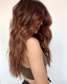 Brown To Natural Red Hair, Subtle Copper Balayage Brunette, Brunette Cowboy Copper, Cowboy Copper Hair Brunette Balayage, Cowboy Copper Hair Brown Eyes, Low Maintenance Copper Balayage, Brownie Red Hair, Medium Length Copper Brown Hair, Dimensional Cowboy Copper