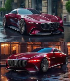 the concept car is shown in two different views