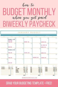 a printable budget sheet with the text how to budget month when you get paid