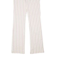 Item is in used condition. Item has a faint mark to the front. Item contains 13% linen. >Size: W28 L33 >Waist Size: 28" >Inside Leg: 33" >Rise: 9" >Hem: 8" Casual Linen Bottoms With Vertical Stripes, Casual Pinstripe Linen Bottoms, Casual Pinstripe Linen Pants, Striped Linen Straight Leg Pants, Womens Trousers, Waist Size, Trousers Women, Trousers, Cream