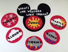 mickey mouse magnets that say what the weather is like today