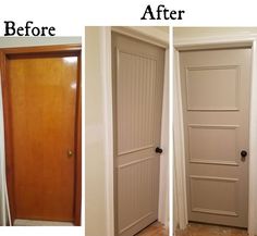 before and after pictures of an interior door