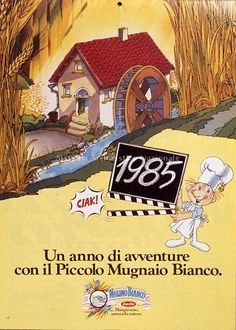 an advertisement for the movie's theme park in italy, with a cartoon character holding a