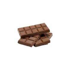 three pieces of chocolate are stacked on top of each other