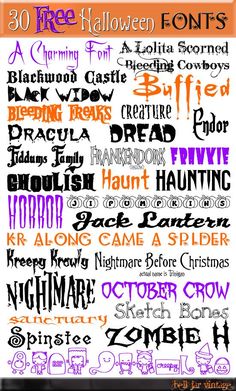 an image of halloween font and numbers