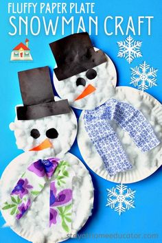 paper plate snowman craft for kids to make