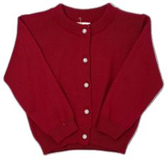 Pearl Button Cardigan - Red Girls Sweaters + Sweatshirts Dolce Gaccia Classic Red Buttoned Cardigan, Classic Red Cardigan With Buttons, Elegant Red Cardigan With Buttons, Classic Cardigan With Buttons, Classic Solid Cardigan With Buttons, Store Front, Button Cardigan, Lightweight Cardigan, The Pearl