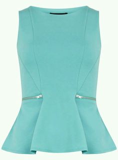 Lebaran Outfit, Rok Midi, Blue Peplum Top, Sleeveless Peplum Top, Peplum Shirts, Peplum Styling, Shirts Blouses, Dorothy Perkins, Passion For Fashion