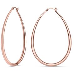 PRICES MAY VARY. ROSE GOLD HOOP EARRINGS FOR WOMEN: These X-Large 2.8 inches (70 mm) long oval hoop earrings are Rose Gold Plated for a daring and dramatic flair with a romantic and trendy touch, that is perfect for any occasion. COMFORTABLE AND EASY TO WEAR: These hoops are lightweight, gentle on the earlobes and do not cause any discomfort or pain; and with their latch back closure you just need to insert the hook through the earlobe and snap it into the clasp. PERFECT FOR ANY OCCASION: Oval h Rose Gold Plated Hoop Earrings, Rose Gold Hoop Earrings, Oval Hoop Earrings, Large Hoop Earrings, Jewelry Earrings Hoops, Gold Hoop, Silver Hoops, Gold Hoop Earrings, Silver Hoop Earrings