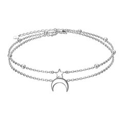 PRICES MAY VARY. Women Anklet Size: 2*9+1 inch extender. You can freely adjust the length according to your ankle size; Weight: 3.81g Anklet Material: High quality 925 Sterling Silver Beads Chain, sturdy and female touch. Star and moon together, very shiny and unique, bring you a bright mood in this summer. This silver ankle bracelet is simple and cute, easy to match any style shoes and clothes. Great choice to treat yourself and perfect gifts for sister/ mother/ daughter/ women/ niece when Chri Ankle Bracelets Boho, Silver Ankle Bracelet, Beaded Ankle Bracelets, Foot Chain, Wedding Halloween, Beaded Ankle, Light Jewelry, Perfect Gift For Girlfriend, Women Anklets