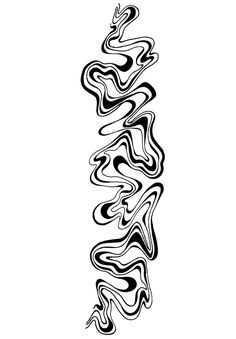 an abstract black and white drawing with wavy lines