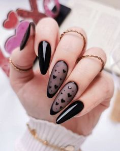 Black Nail Art Gothic, Gothic Summer Nails, Summer Stiletto Nails Ideas, Black Gothic Nails, Manga Nails, Vampy Nails, Gothic Nail Art, Ideas Uñas, Unghie Nail Art