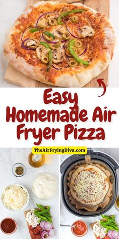 the homemade air fryer pizza is ready to be cooked