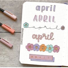 April Calligraphy, Bullet Journal Quotes, Journal Challenge, Creating A Bullet Journal, Font Ideas, Bulletin Journal Ideas